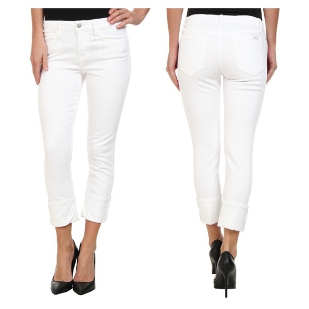 Joe’s Jeans White Clean Cuff Crop Skinny 25
